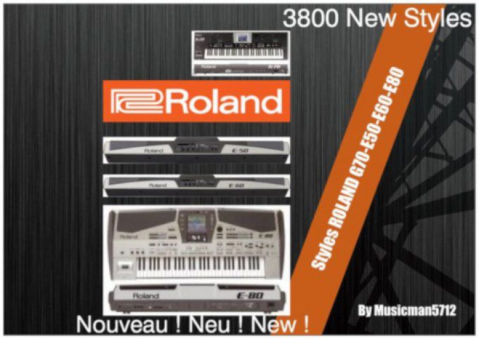 3800 Styles pour ROLAND G70-E50-E60-E80